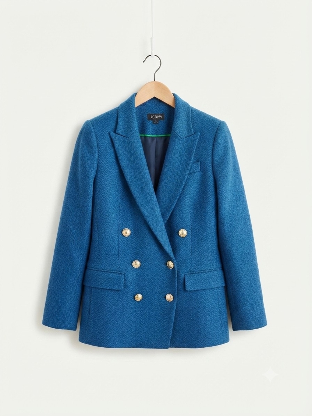 J. Crew Double-Breasted Gold Buttons Teal Blazer Size 6
